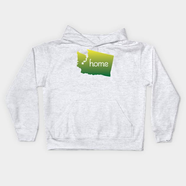 Washington State is Home Kids Hoodie by greenoriginals